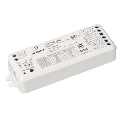 Диммер для светодиодной ленты Arlight Smart-TUYA-MULTI RGB-MIX 12-24В 5x3А 2.4G 36-72Вт по Wi-Fi фото Диммер для светодиодной ленты Arlight Smart-TUYA-MULTI RGB-MIX 12-24В 5x3А 2.4G 36-72Вт по Wi-Fi картинка